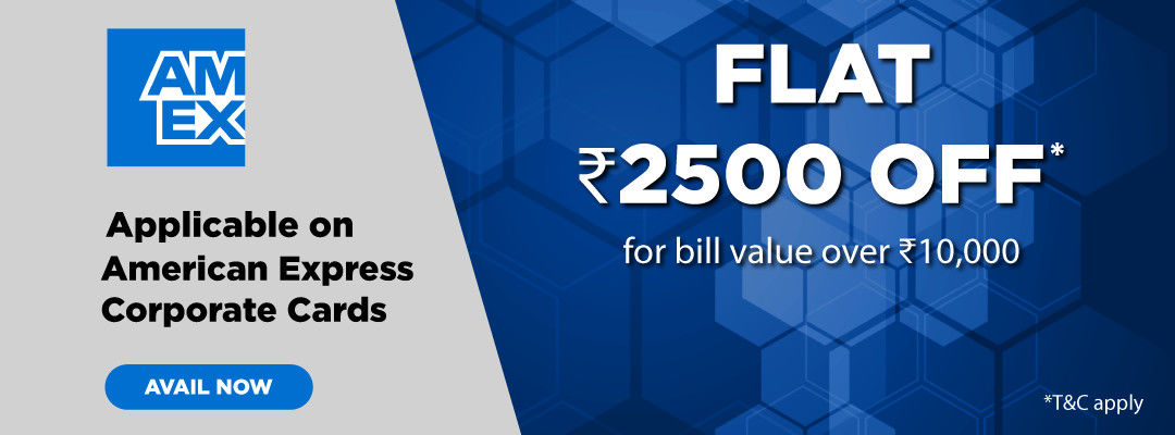 FLAT ₹2500 discount with American Express Corporate cards