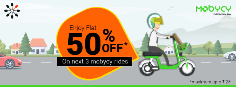 Avail Flat 50% off from Mobycy!