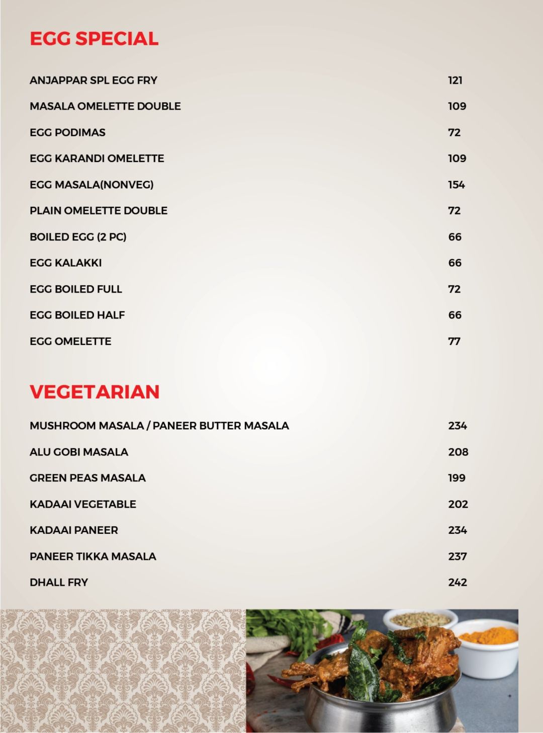 Anjappar Chettinad Indian Restaurant Menu Menu For Anjappar Chettinad Indian Restaurant