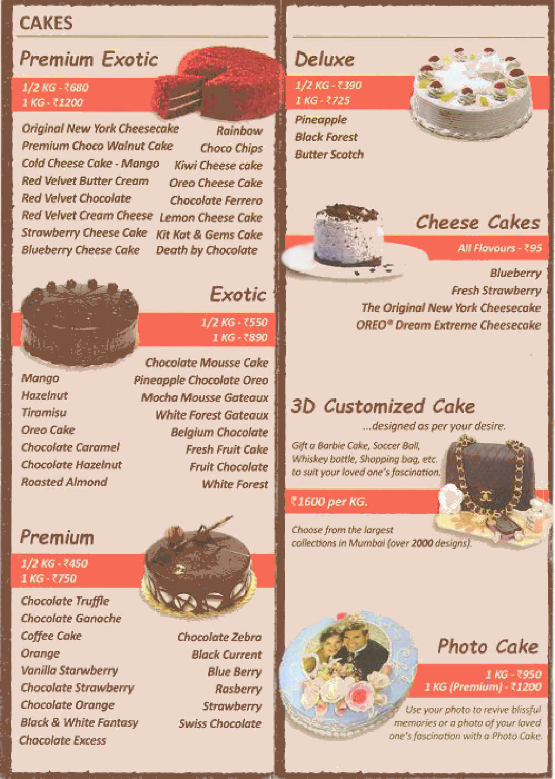 Discover 65+ heavenly cakes menu super hot