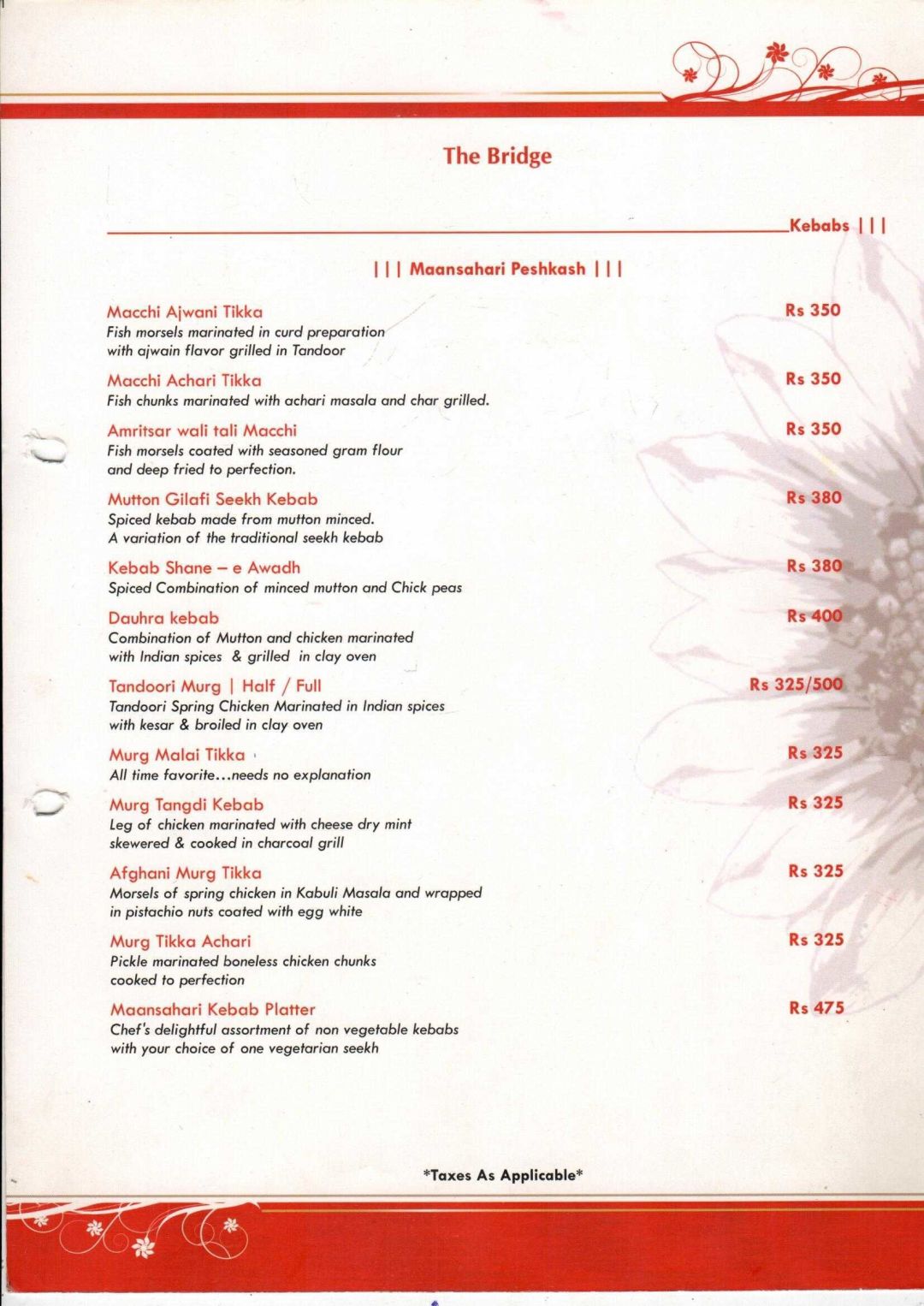 clarks inn restaurant menu