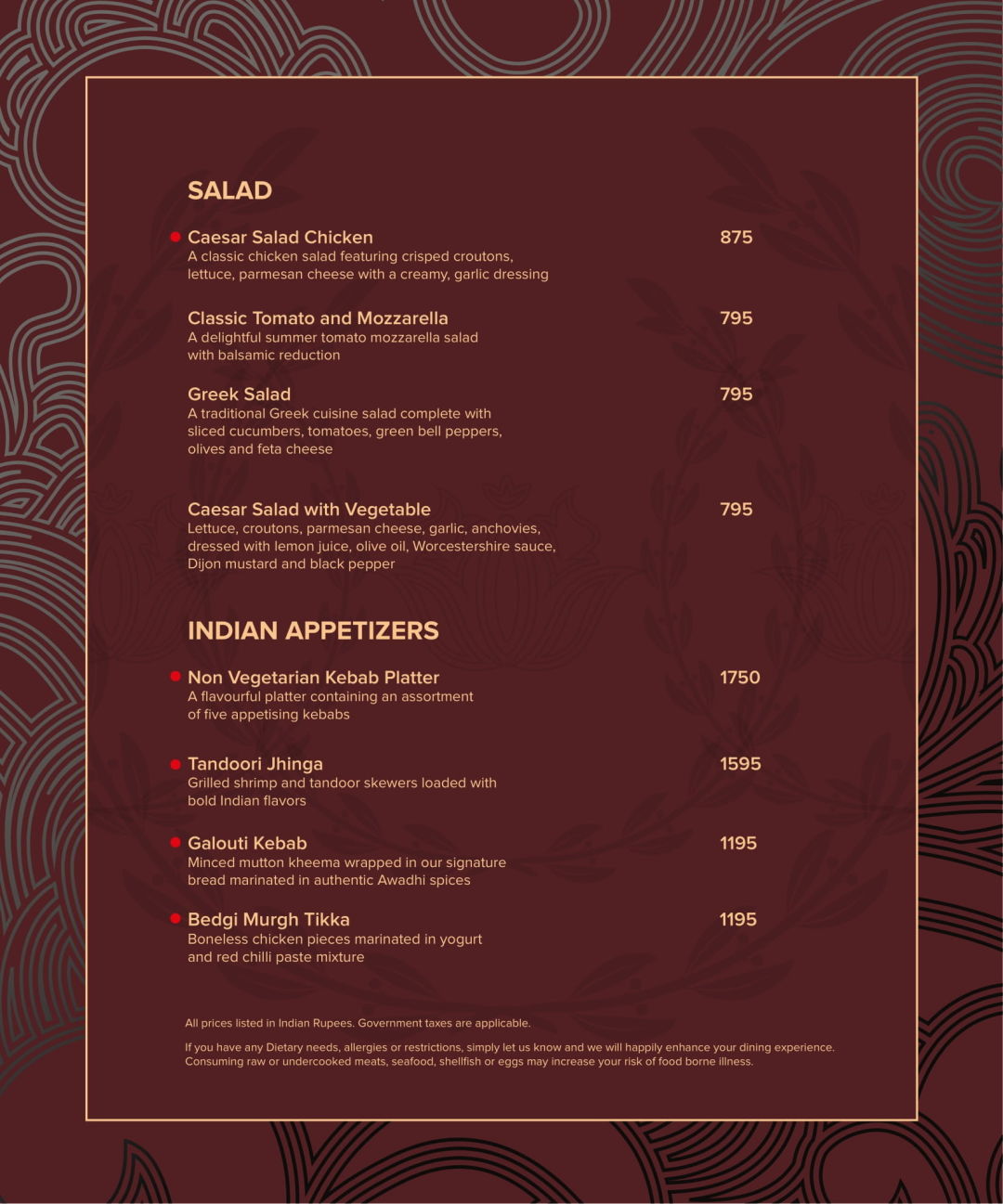 Mix Lounge and Bar Menu, Menu for Mix Lounge and Bar, The Westin ...