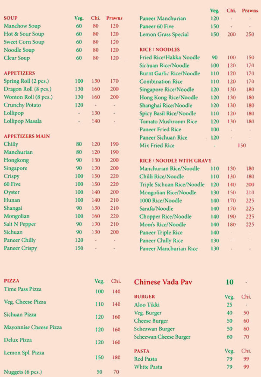 Lemongrass menu store