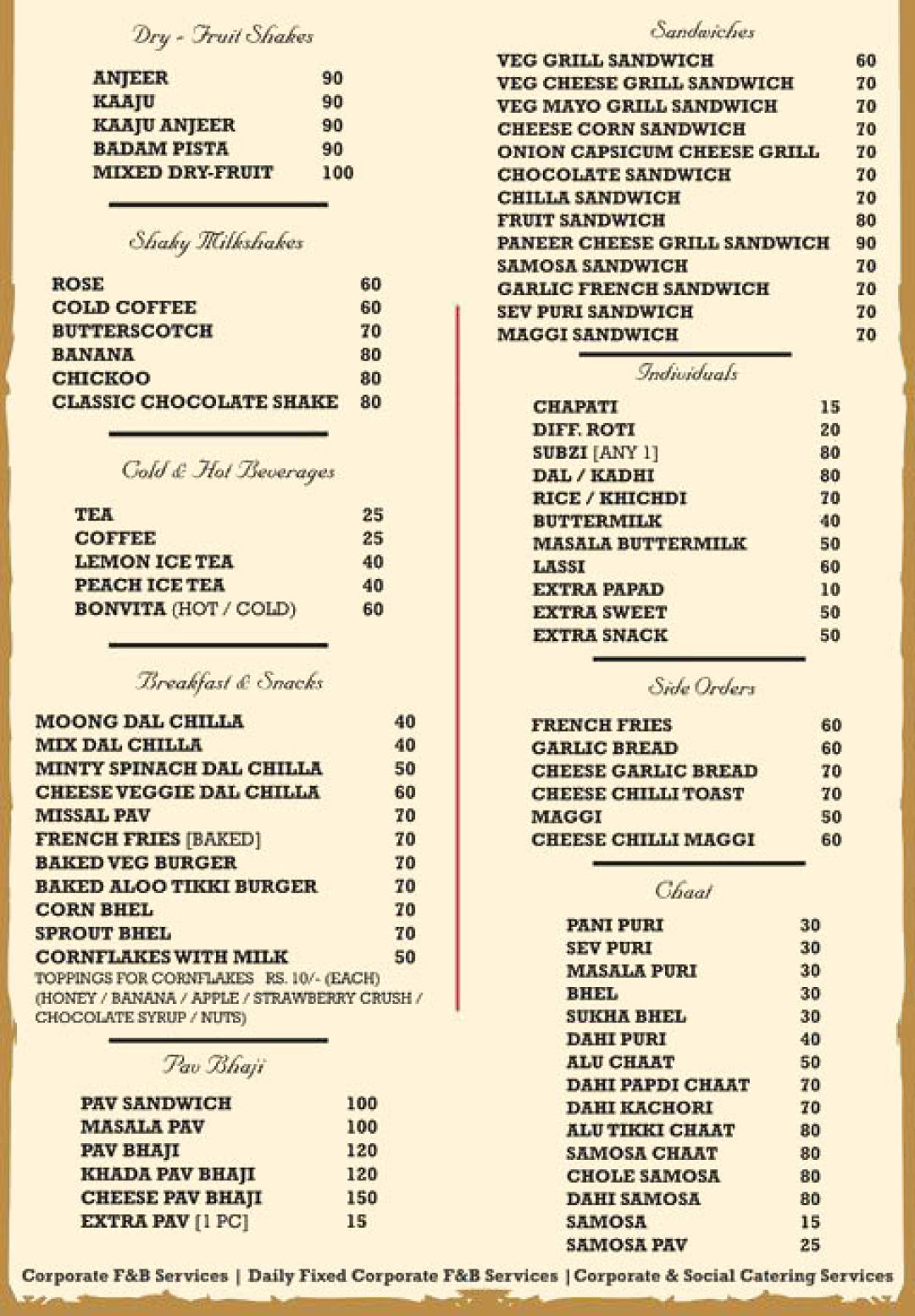 Sammys B Menu, Menu For Sammys B, Bandra Kurla Complex (BKC), Western ...