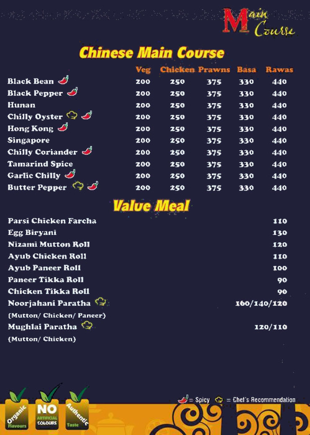 Kooks cooks menu