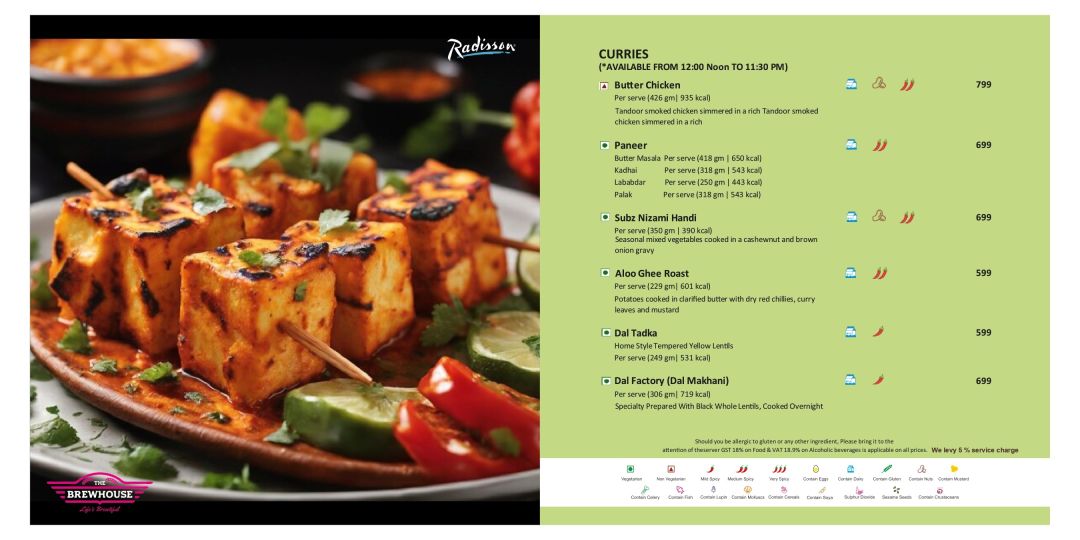 The Brewhouse Menu, Menu for The Brewhouse, Radisson Gurugram,Sohna ...