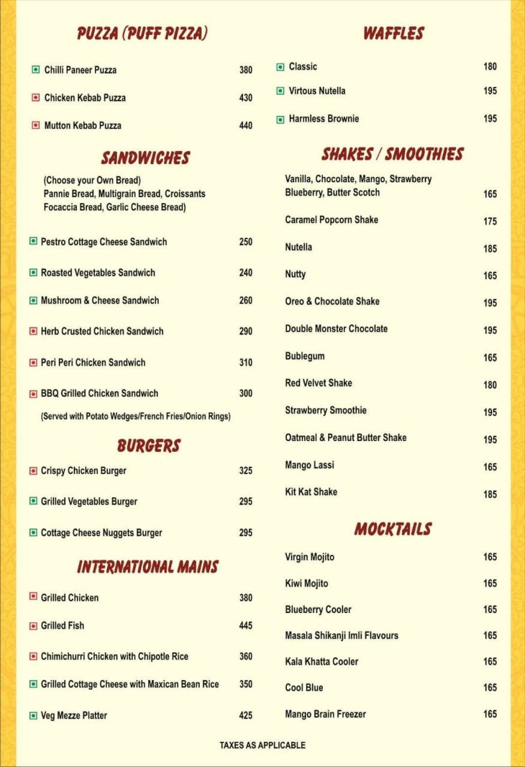 Golden china deals menu