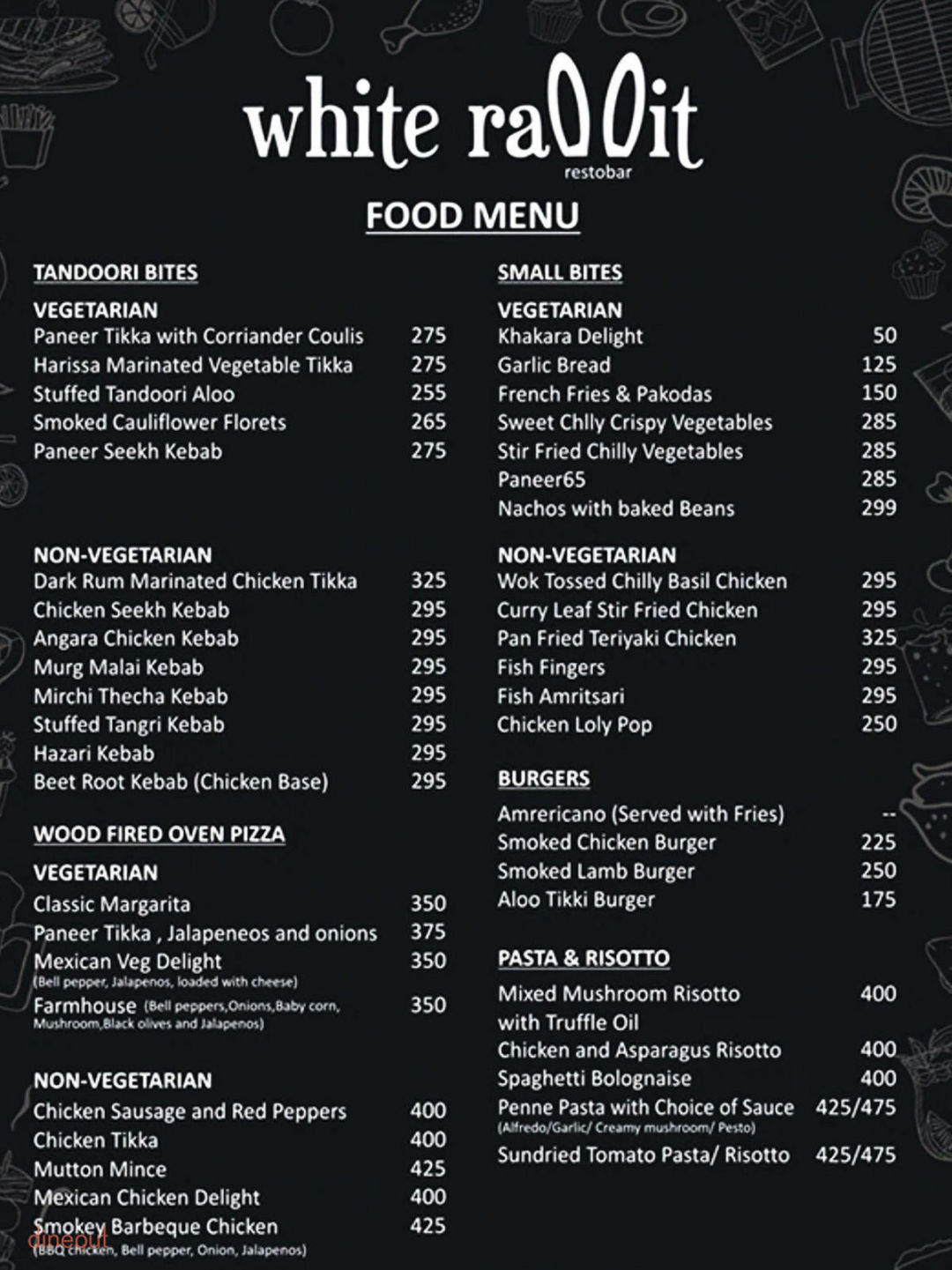 White rabbit store menu