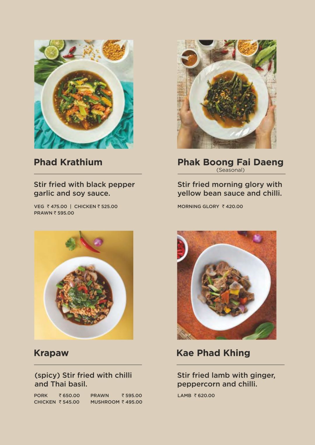 Krua Thai Menu, Menu for Krua Thai, Sector 67, Gurgaon, Delhi NCR