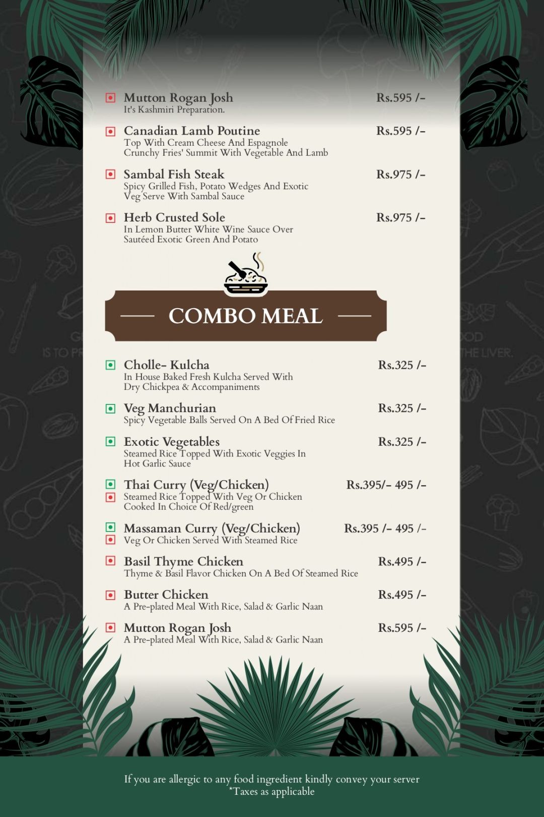 Skye Woods Menu, Menu for Skye Woods, HOTEL DREAMZ INN & SUITES ...