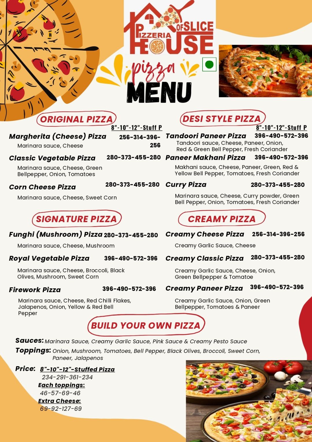 Pizzeria The House Of Slice Menu, Menu for Pizzeria The House Of Slice ...