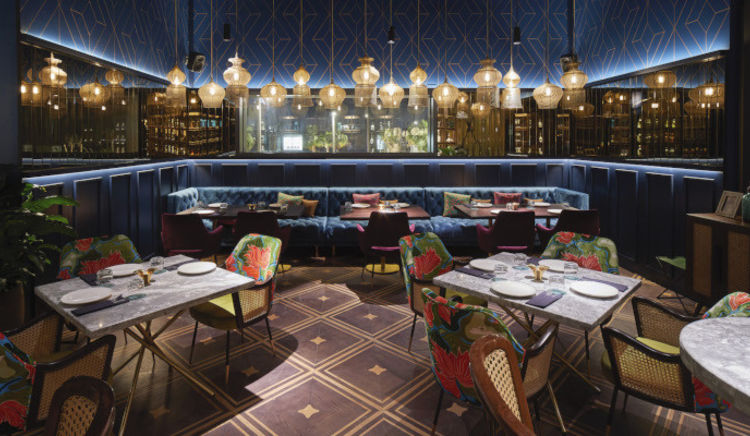 Savor contemporary cuisine and bespoke cocktails at this lively restaurant in Dubai